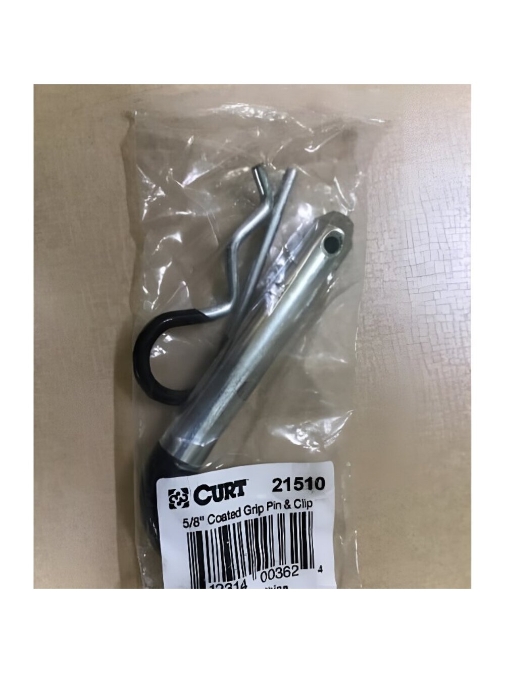 Trailer Hitch Pin & Clip with Vinyl-Coated Grip, 5/8-Inch Diameter